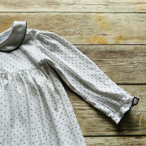 Eyelet & Ivy Polka Dot 100% Pima Cotton Dress Long Sleeve 3T - Picture 4 of 11